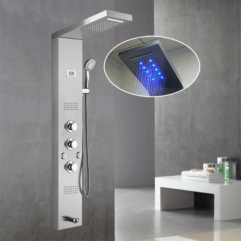 Factory Wholesale Bathroom Thermostat Shower Board with LED Light Temperature Display