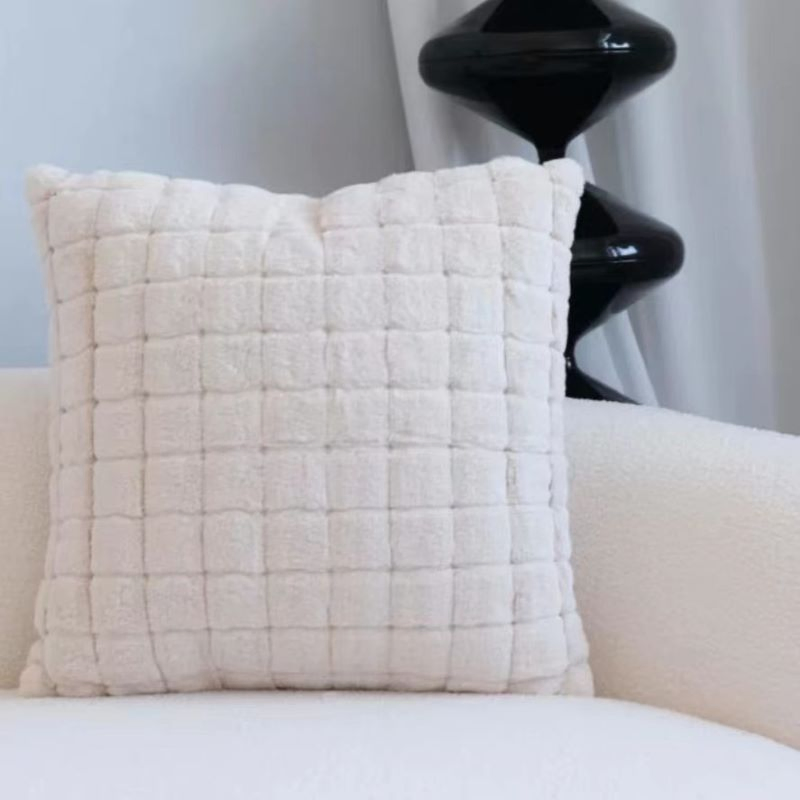 Jacquard Fake Rabbit Fur Cushion of Pillows Wholesale Chair Pillow Case