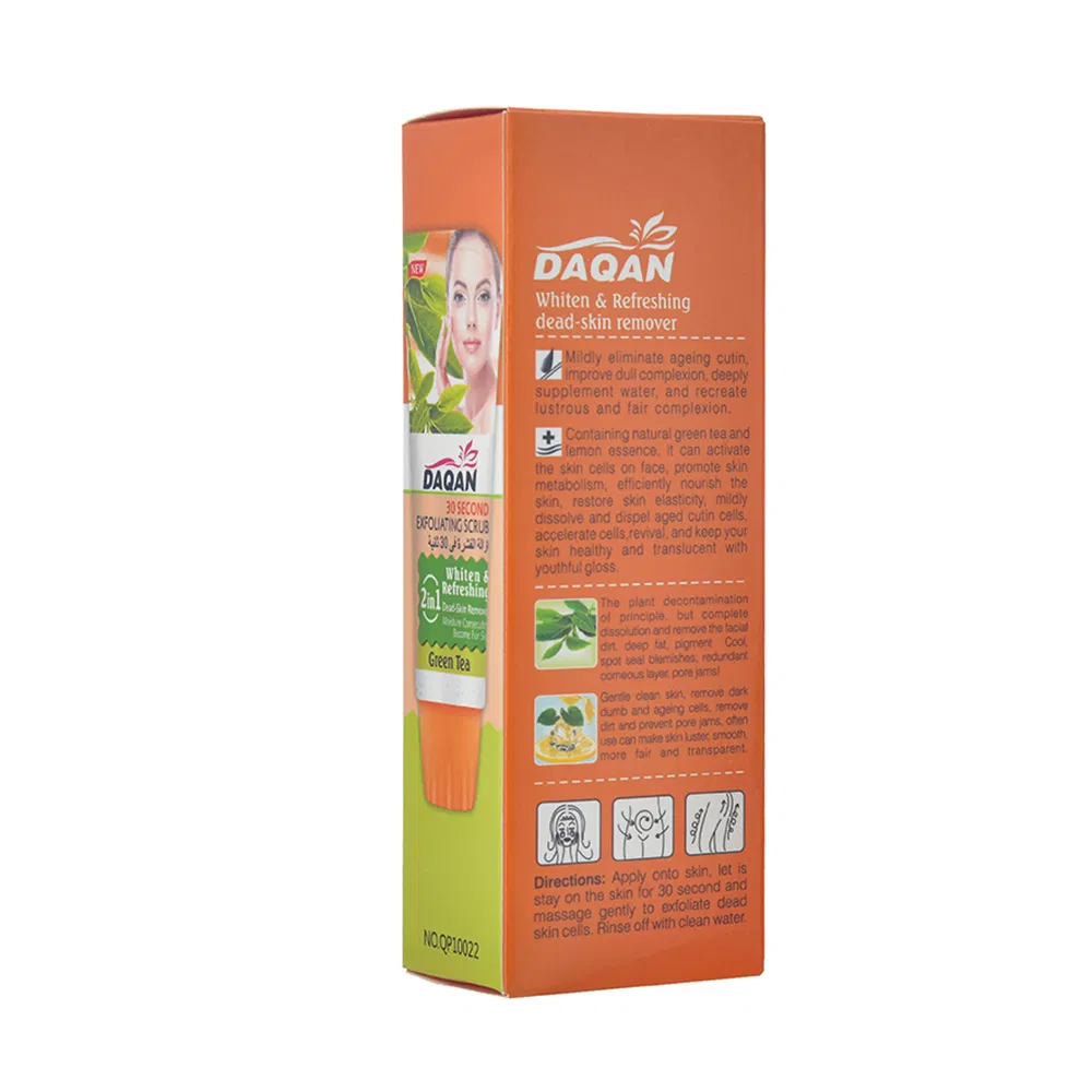 Daqan Professional High Quality Green Tea Face Exfoliator Fair Skin Natural Exfoliating Scrub