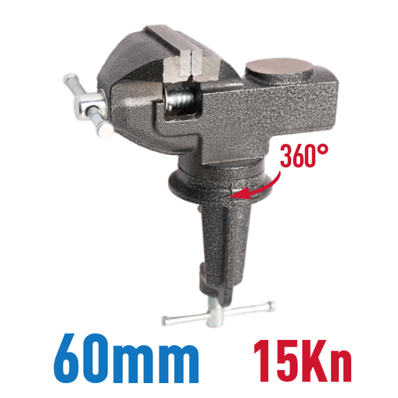 Fixtec Heavy Duty Universal 360 Degree Swivel Base Iron Manual Table Cast 60mm Bench Vice Tools