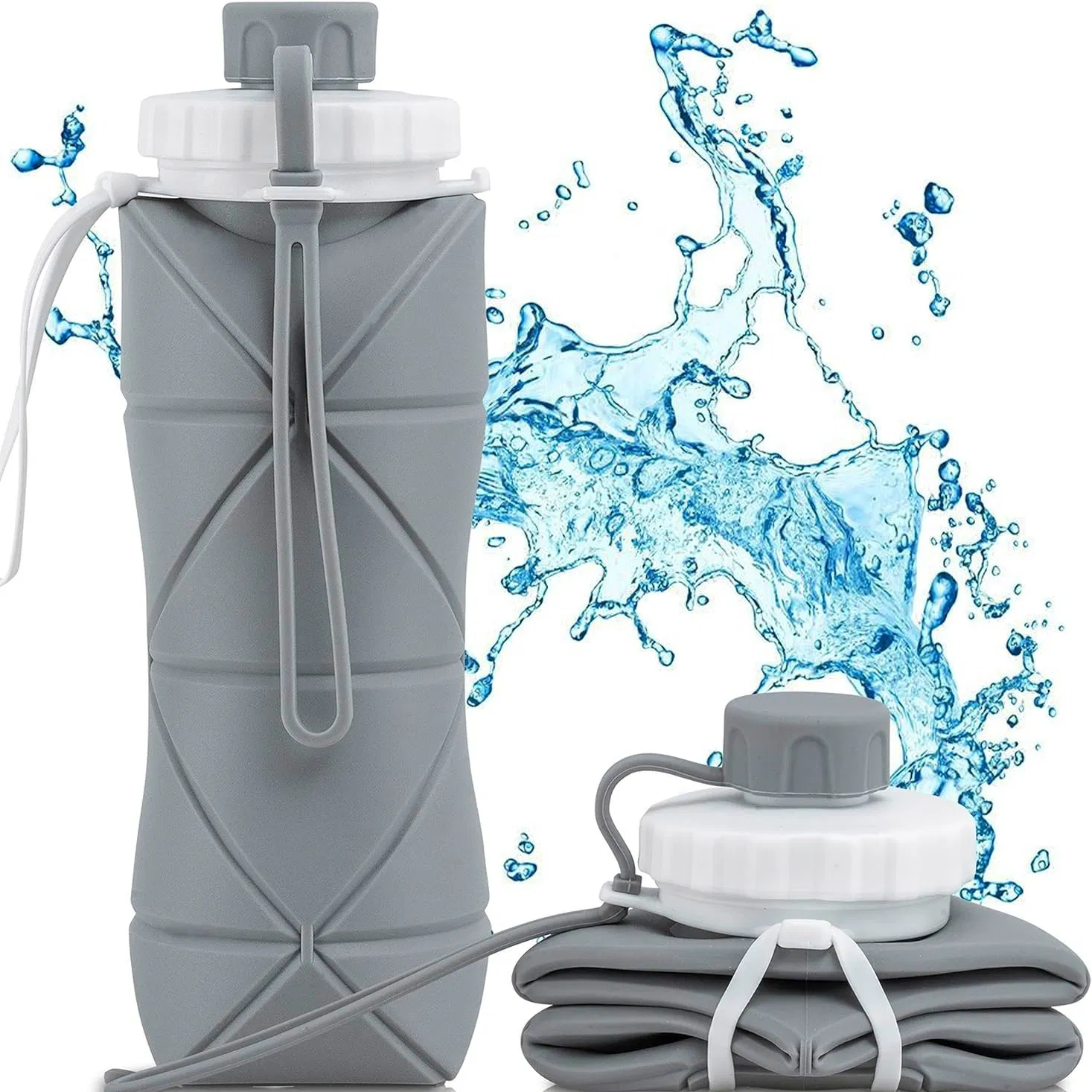 Silicone Foldable Water Bottles for Travel Sports Water Bottle