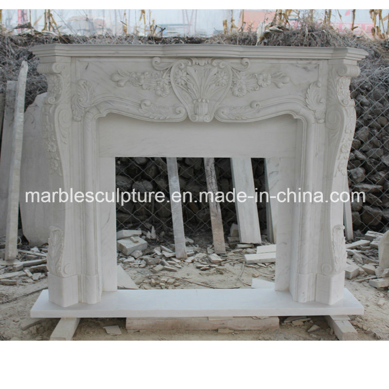 Factory Wholesale Lowest Price Home Decoration White Marble Fireplace Natural Stone Mantel (SY-MF132)