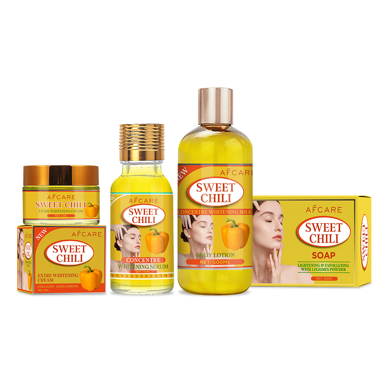 Korean Whitening Sulfate-Free Antioxidants and Sweet Chili & Vitamin B5 Organic Skincare Set