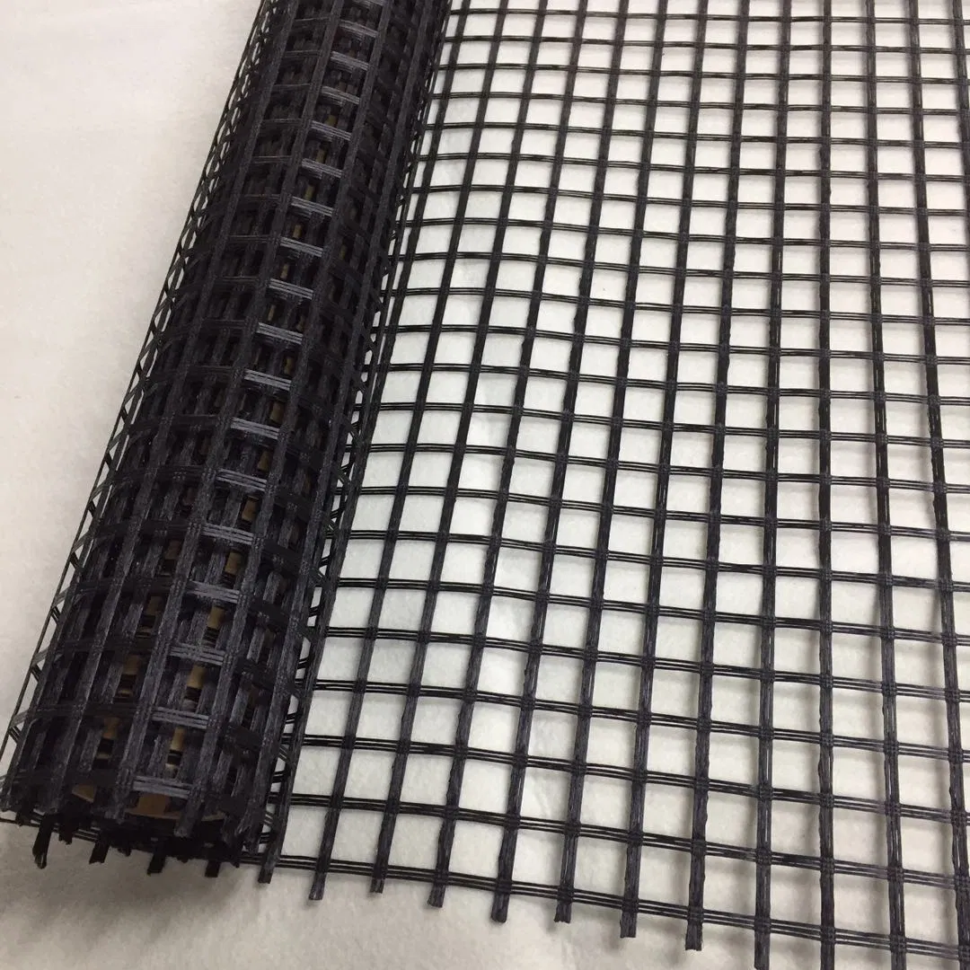 100kn Warp Knitted Biaxial Polyester Geogrid with PVC Coating