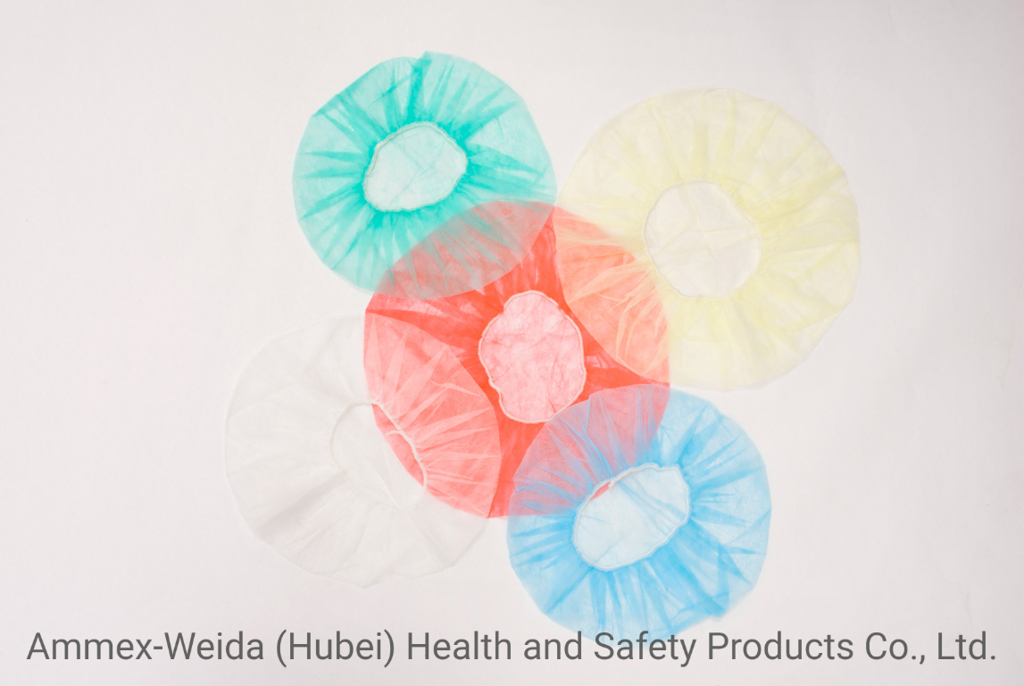 for Keep Sanitary Soft Non-Woven Cap with Single Elastic/Disposable Use Protective Bouffant Cap