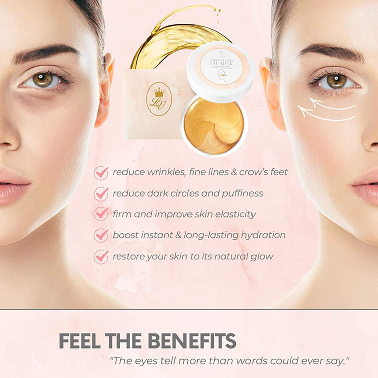 OEM Custom Rejuvenating Hyaluronic Acid 24K Gold Collagen Eye Mask