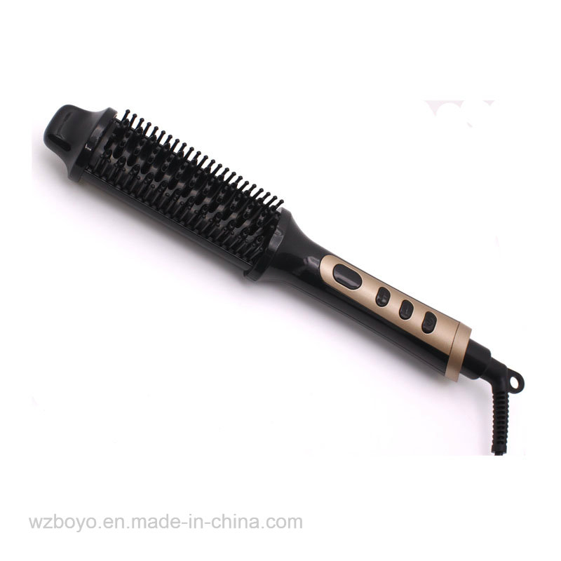 Electric Heating Portable Hair Straightener Curler Comb