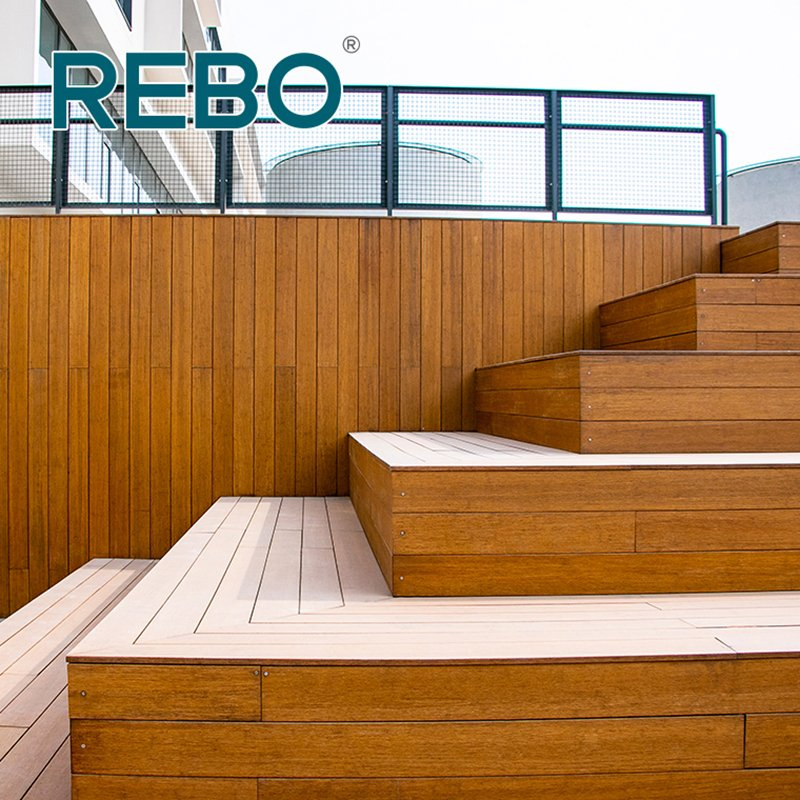 Outdoor High Durability Bamboo Lumber Deck Flooring Waterproof Fireproof