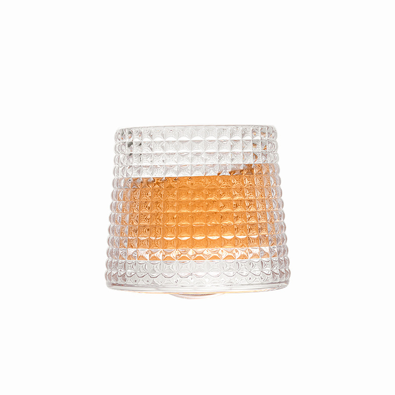 Creative Custom Logo Boxes Relief Decompression Embossed Crystal Whisky Glass Cup Rotating Whiskey Glasses Sets