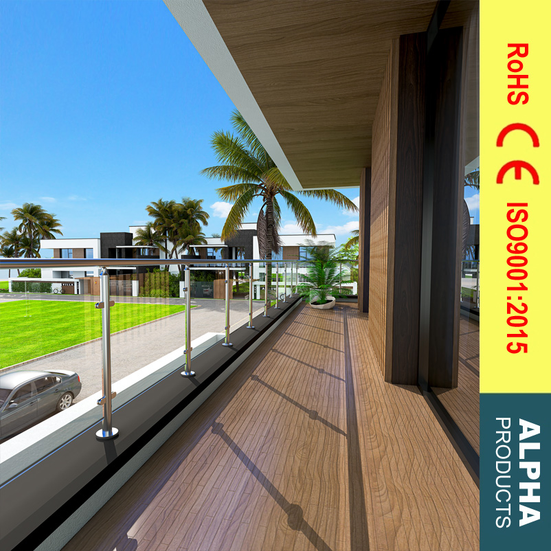 Modern Design with High Quality Stainless Steel Hardware Glass Railing