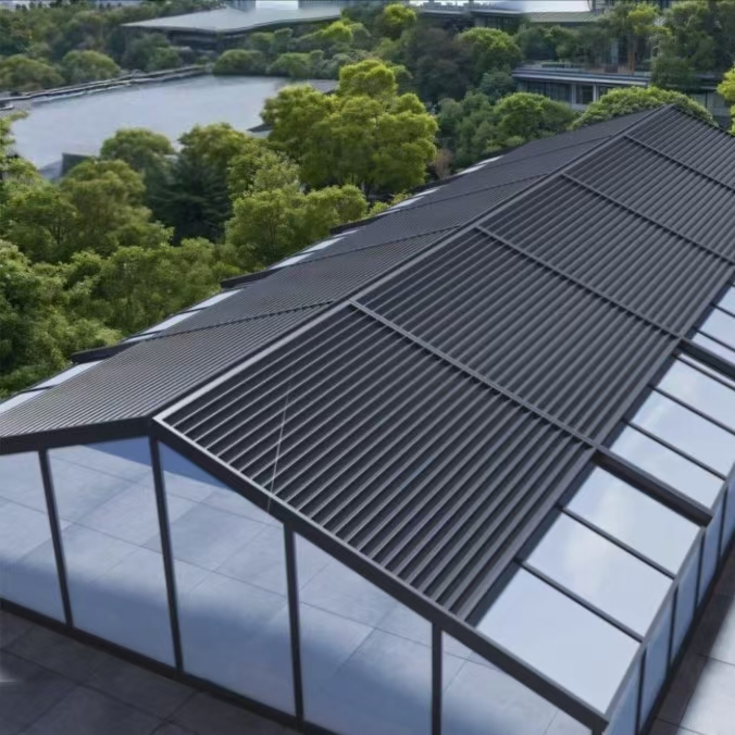Extensible Sunshade Canopy, Electrically Operated Roller Shutters, Aluminum Alloy Sunshade Canopy