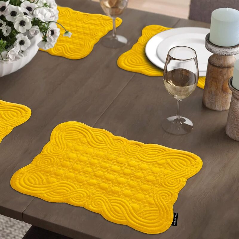 Farmhouse Style Washable Placemats for Kitchen Dining Tables
