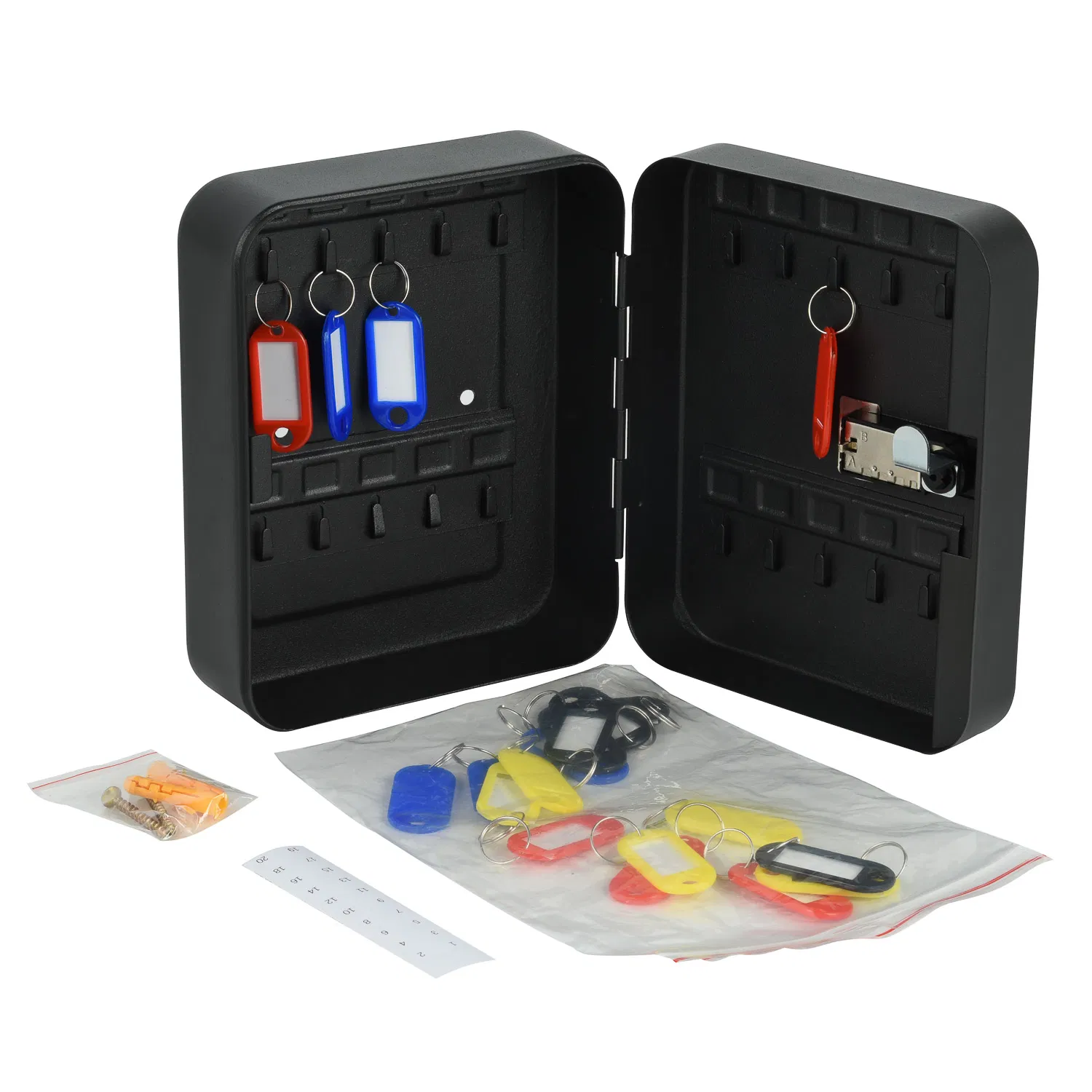 Metal Key Safe Box Key Cabinet Tool Box 20 Hooks Key Storage Cabinet Metal Password Locker