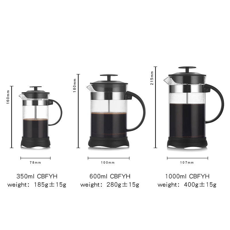 Френч-пресс для кофе из боросиликатного стекла