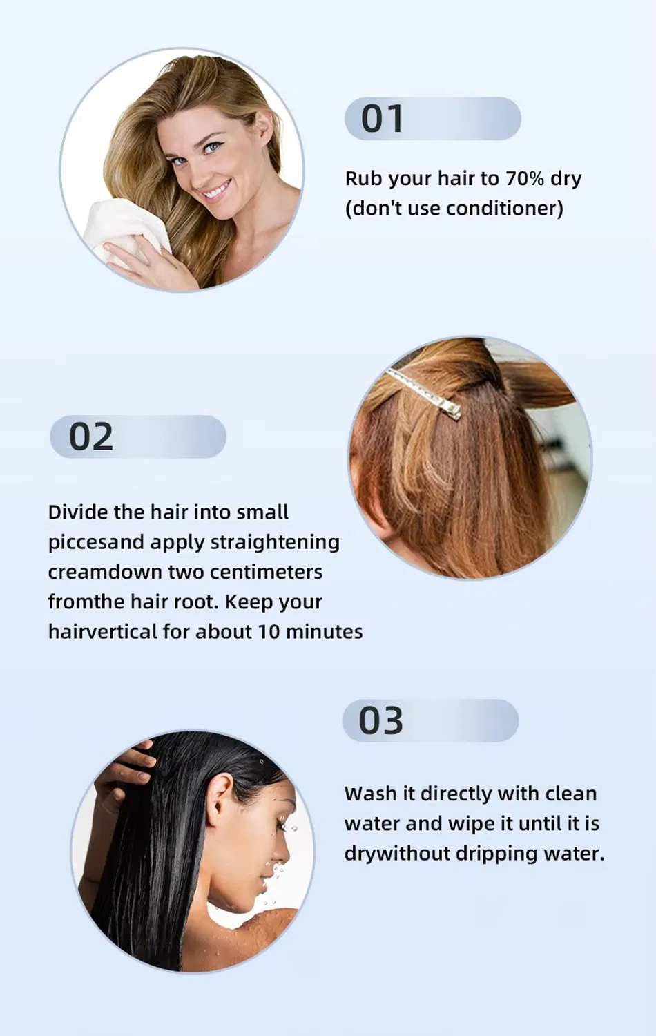 Keratin Hair Straightening and Perming Cream for All Hair Types