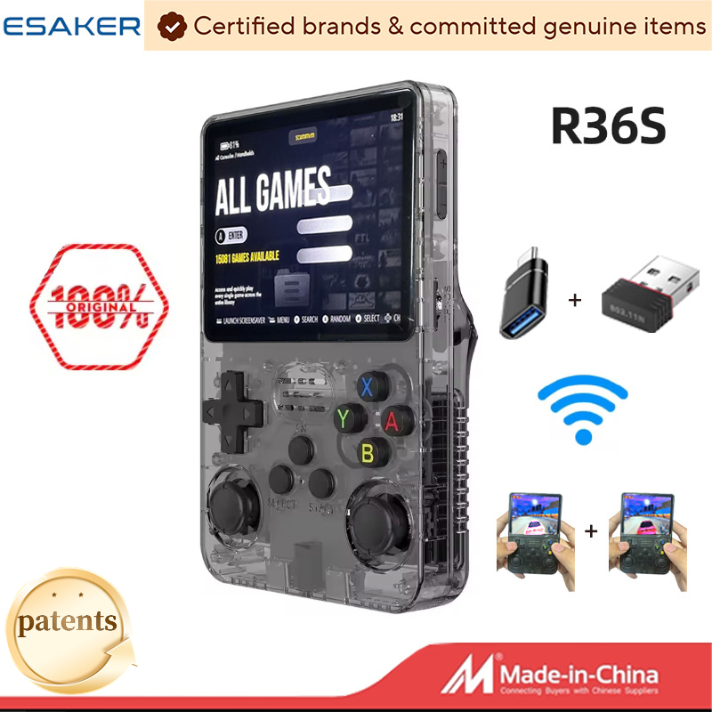 Портативная консоль R36S с 15000+ игр, 3.5 IPS экран
