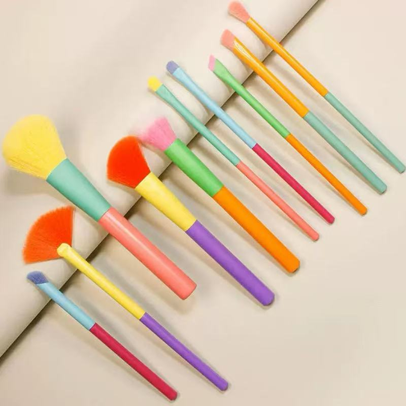 New Colour Series Beginner Soft Hair Loose Powder 10PCS Makeup Brushes Set
