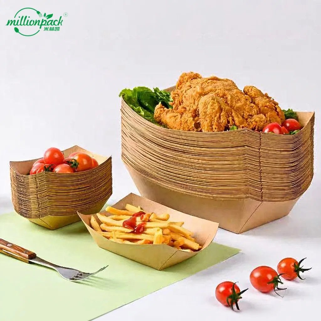Kraft Paper Boat Tray Handcrafted Foods and Gourmet Ingredients Container