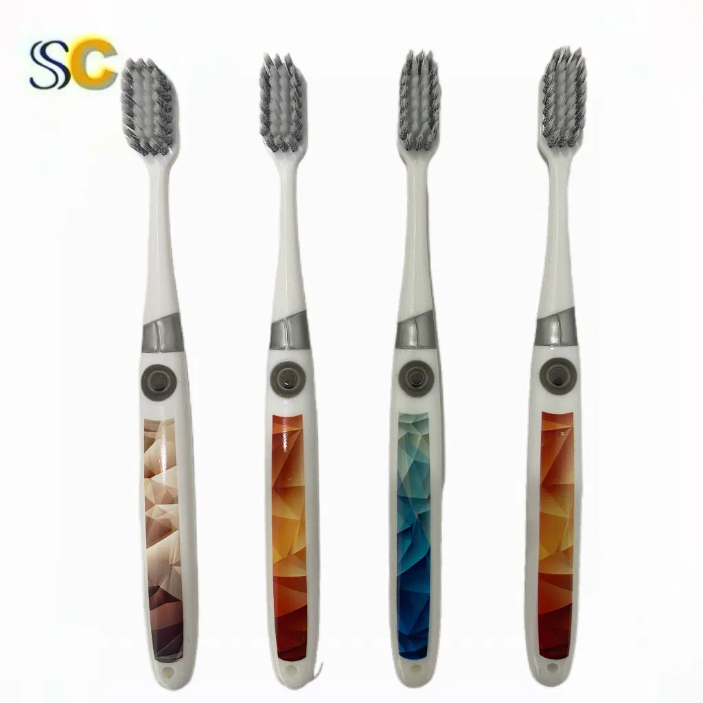 Spiral Bristles Non-Slip Handle Adult Soft Toothbrush