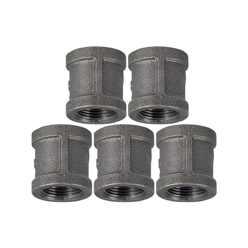 Cast Wrought Iron Coupling Pipe Fitting Nipple for DIY Antique Rustic Pipe Shelf Bookcase