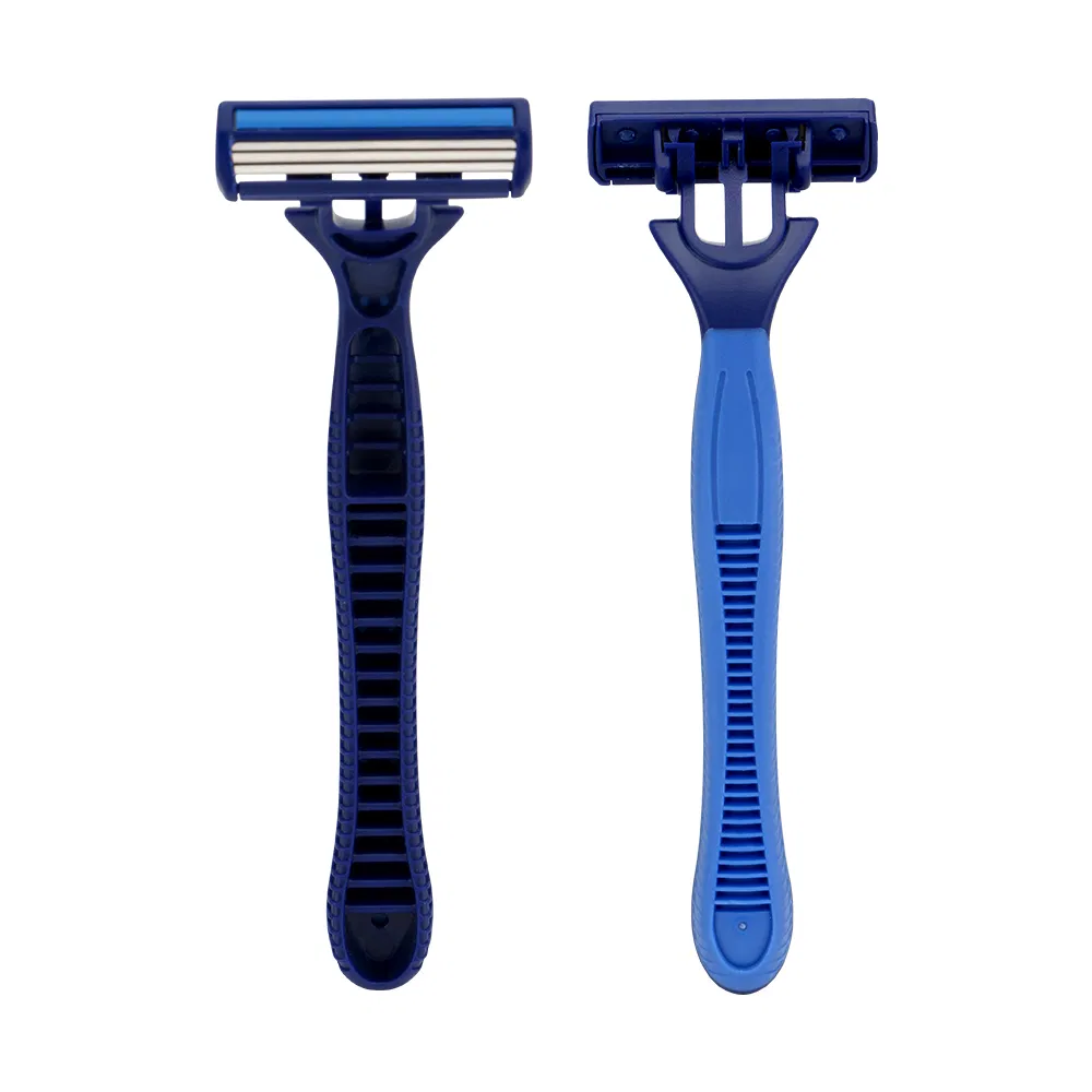D334L Private Label Poly Bag Packing Triple Blade Pivoting Head Disposable Razor Men Gender Shaving Razor Haward Razor