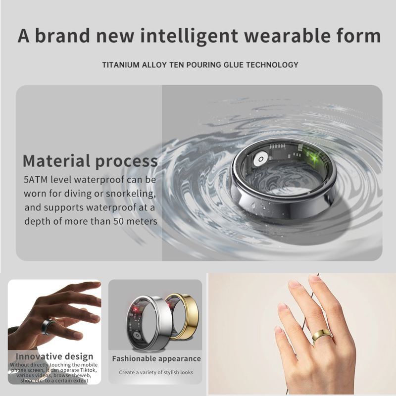 Waterproof Smart Ring Fitness Tracker with Heart Rate Monitoring Smart Ring