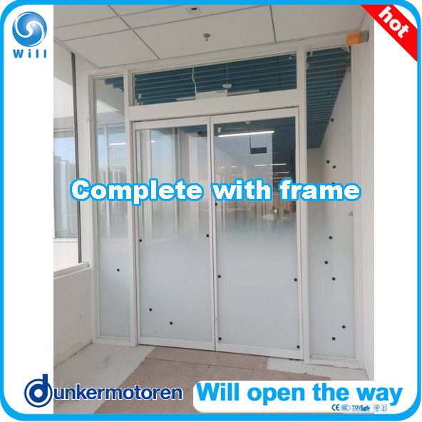 Автоматическая распашная дверь с алюминиевой рамой, скрытый монтаж