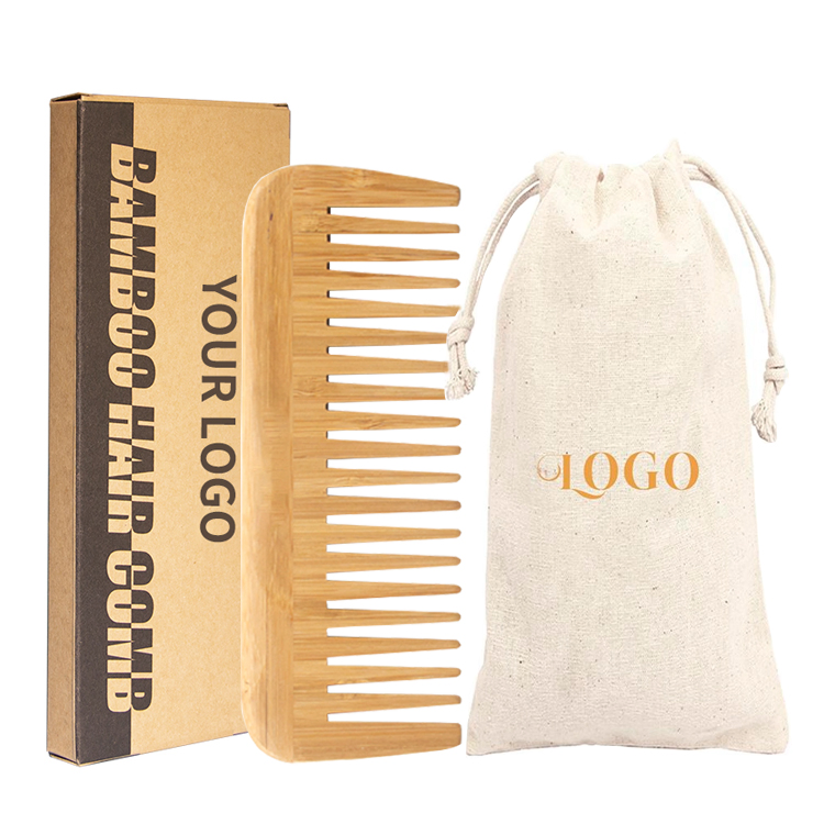 Custom Laser Logo Travel Hotel Use Eco Friendly Bamboo Hair Comb