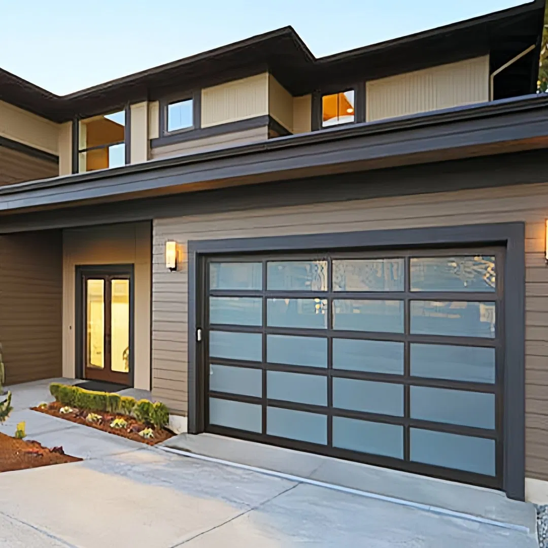 Tempered Glass Alum Automatic Door Slide Upward Gate for Villa Garage Access