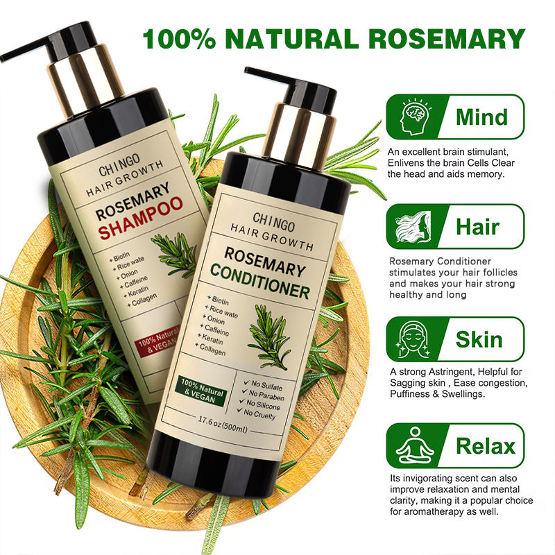 Organic Anti-Dandruff Rosemary Strengthening Deep Repair Shampoo Conditioner Cream
