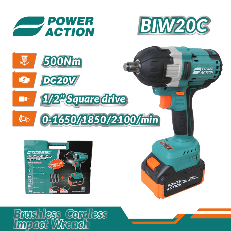 DC20V Electric Power Cordless Tool Kit Lithium Ion Battery Brushless Drill Impact Wrench