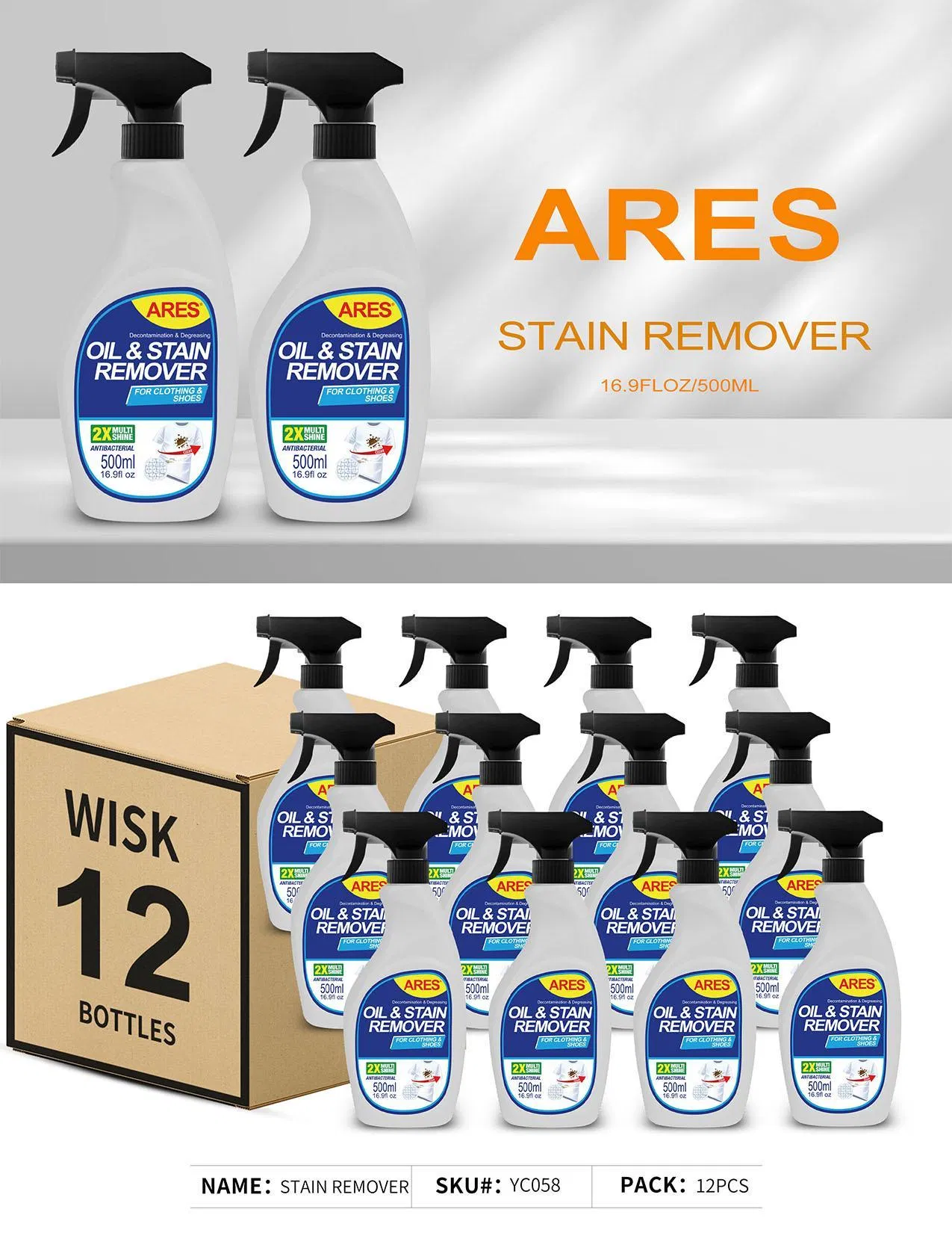 Ammonia Free Glass Cleaner, Professional Glass Cleaner for Household Cleaning
