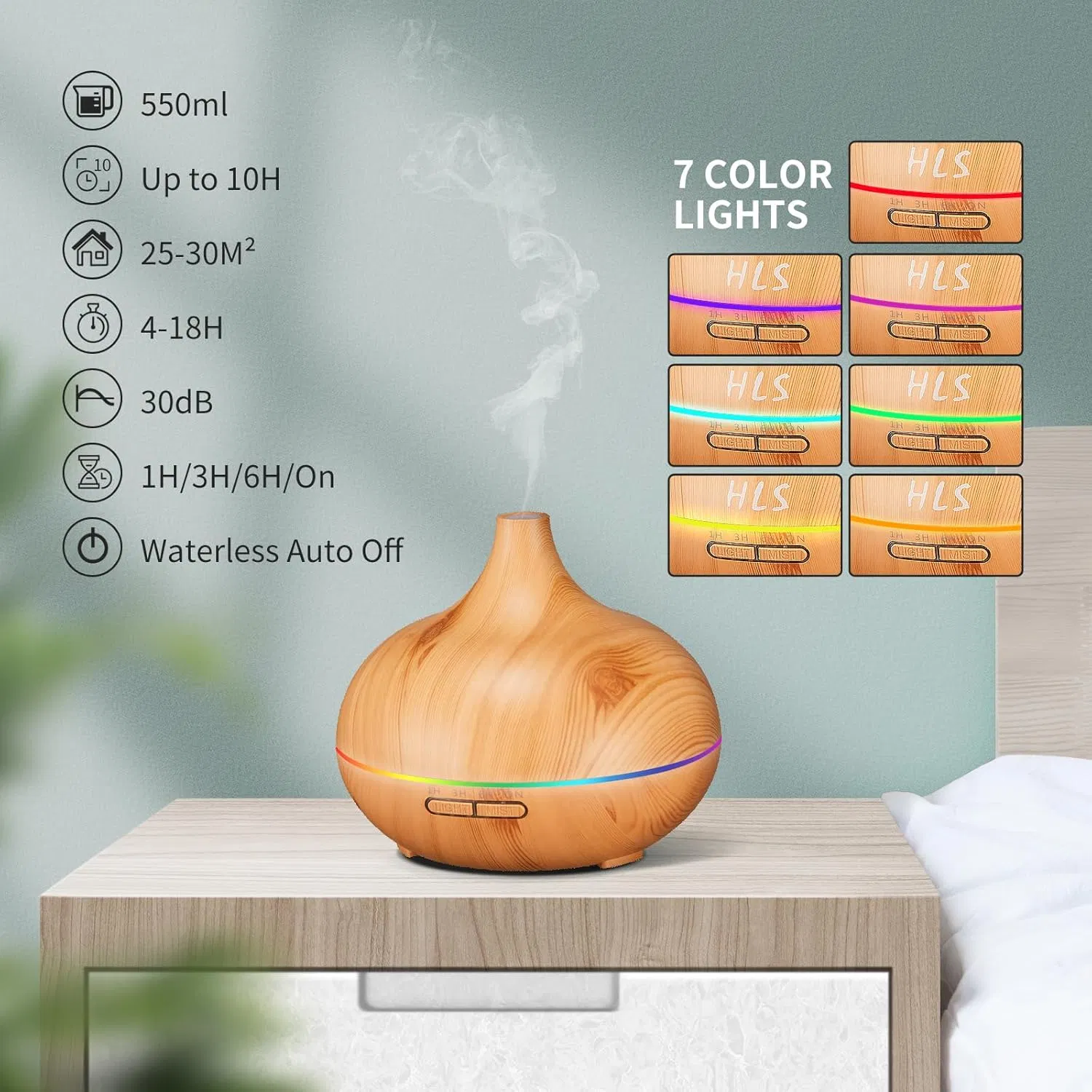 Aroma Diffusers for Essential Oils Large Room with 10 Essential Oils, Ultrasonic Aromatherapy Diffuser for Home Bedroom, Cool Mist Humidifier Vaporizer