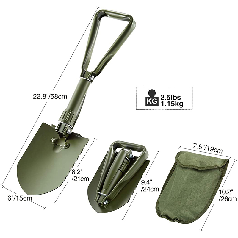 Portable Shovel Multi-Function High Carbon Steel Shovel Garden Spade Car Shovel Outdoor Mini D Handle Engineer Camping Folding Shovel