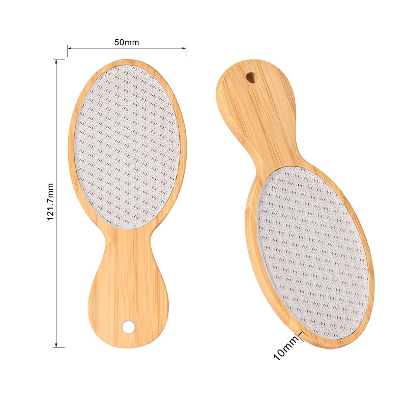 Bamboo Handle Pedicure Foot Callus Remover Nano Glass Foot File with String