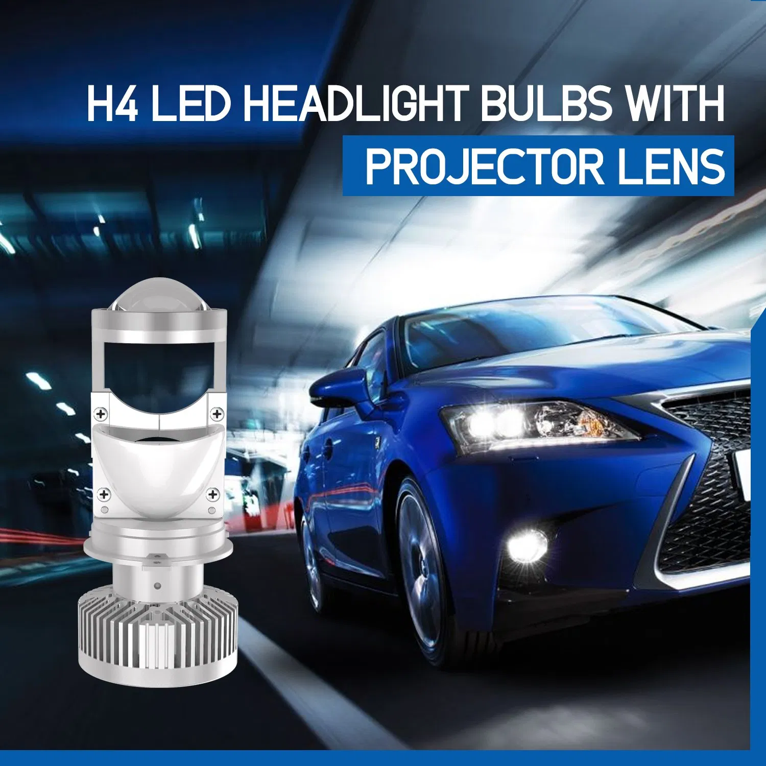 H4 LED Projector Headlight 90-30V 10000LM 12000RPM