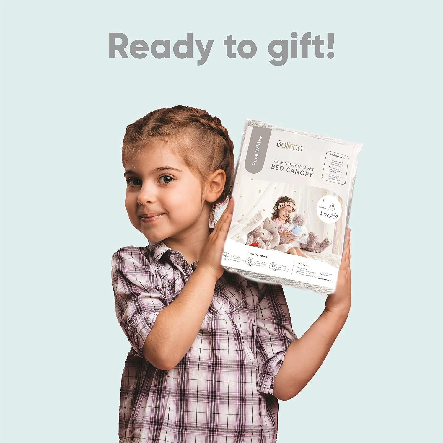 Bed Canopy Girls Glowing Stars Princess Decor Ceiling Kids Mosquito Net