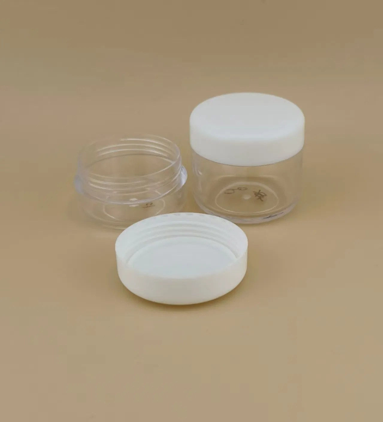 Clear Plastic Cream Jar with Screw Lid for Skincare
