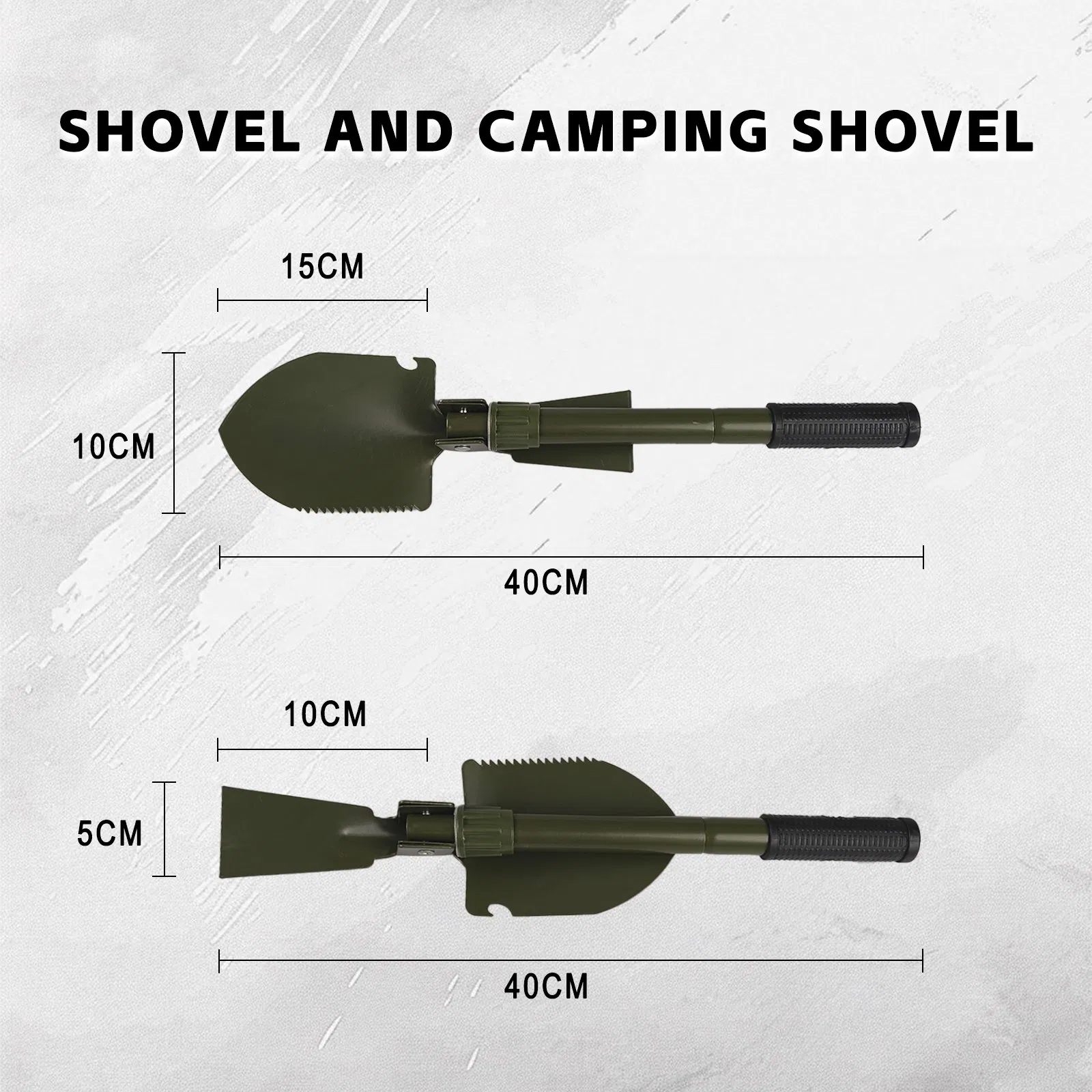 Multi-Function Folding Camping Shovel Survival Spade Trowel Garden Outdoor Tool Compass