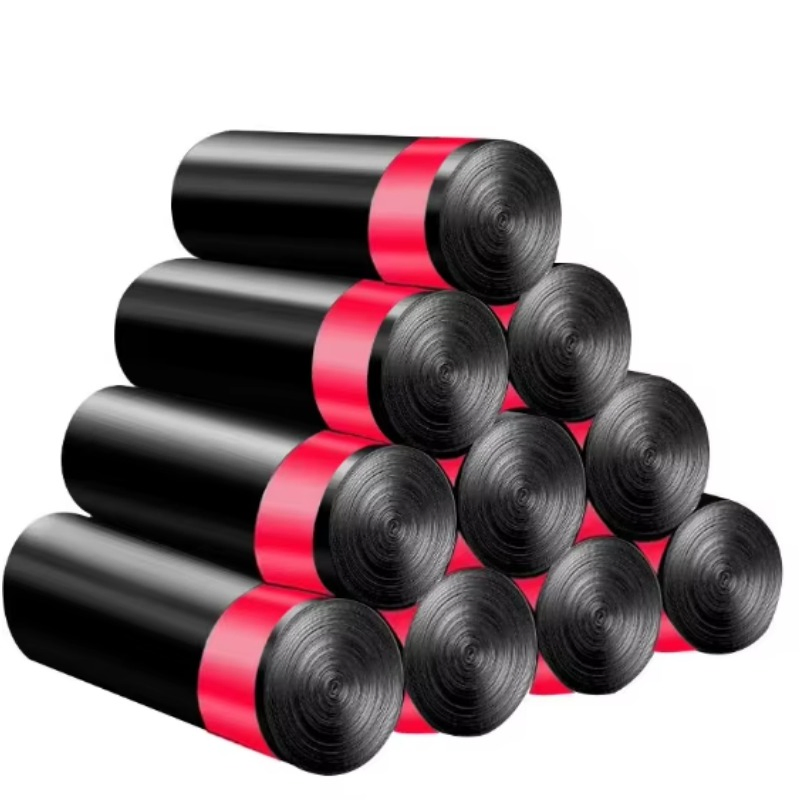 Promotional Multiple Repurchase PE 5-Roll Drawstring Household Ultra Strong Kitchen Trash Bags