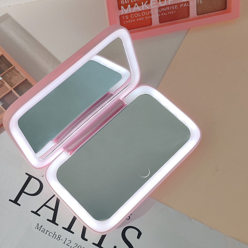 Travel Portable Foldable HD LED Dual-Light Makeup Mirror