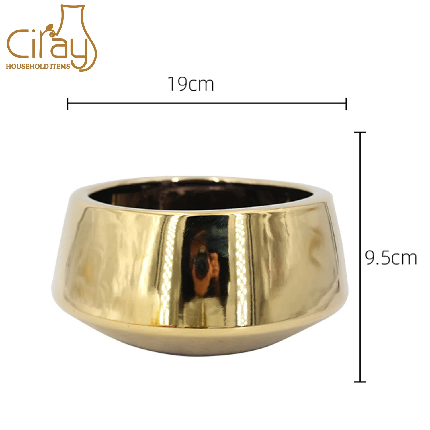 7.5" Bowl Shape Ceramic Planter Optional Colours