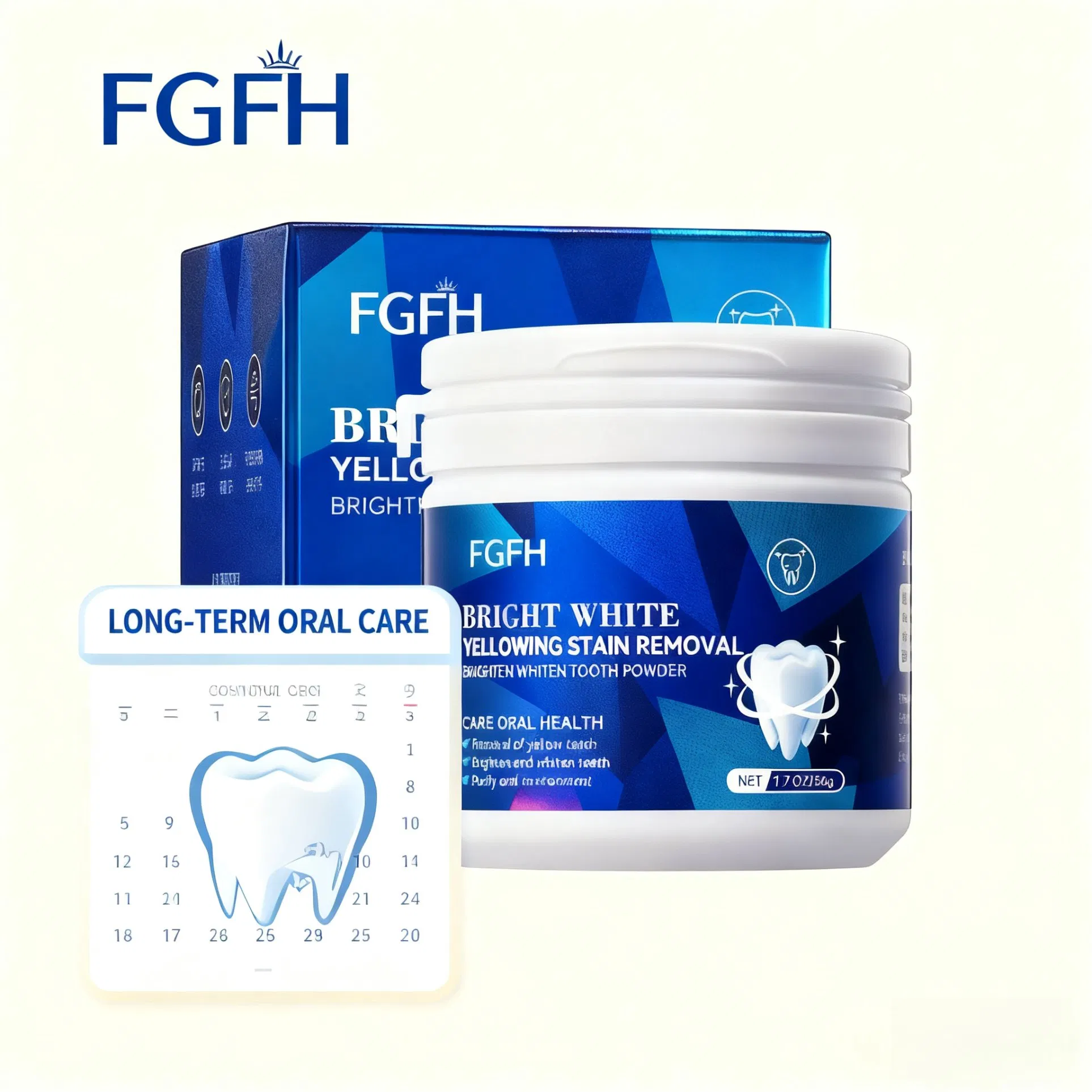 Whitening Tooth Powder Protects Gums Freshens Breath Removes Stains for Home Use