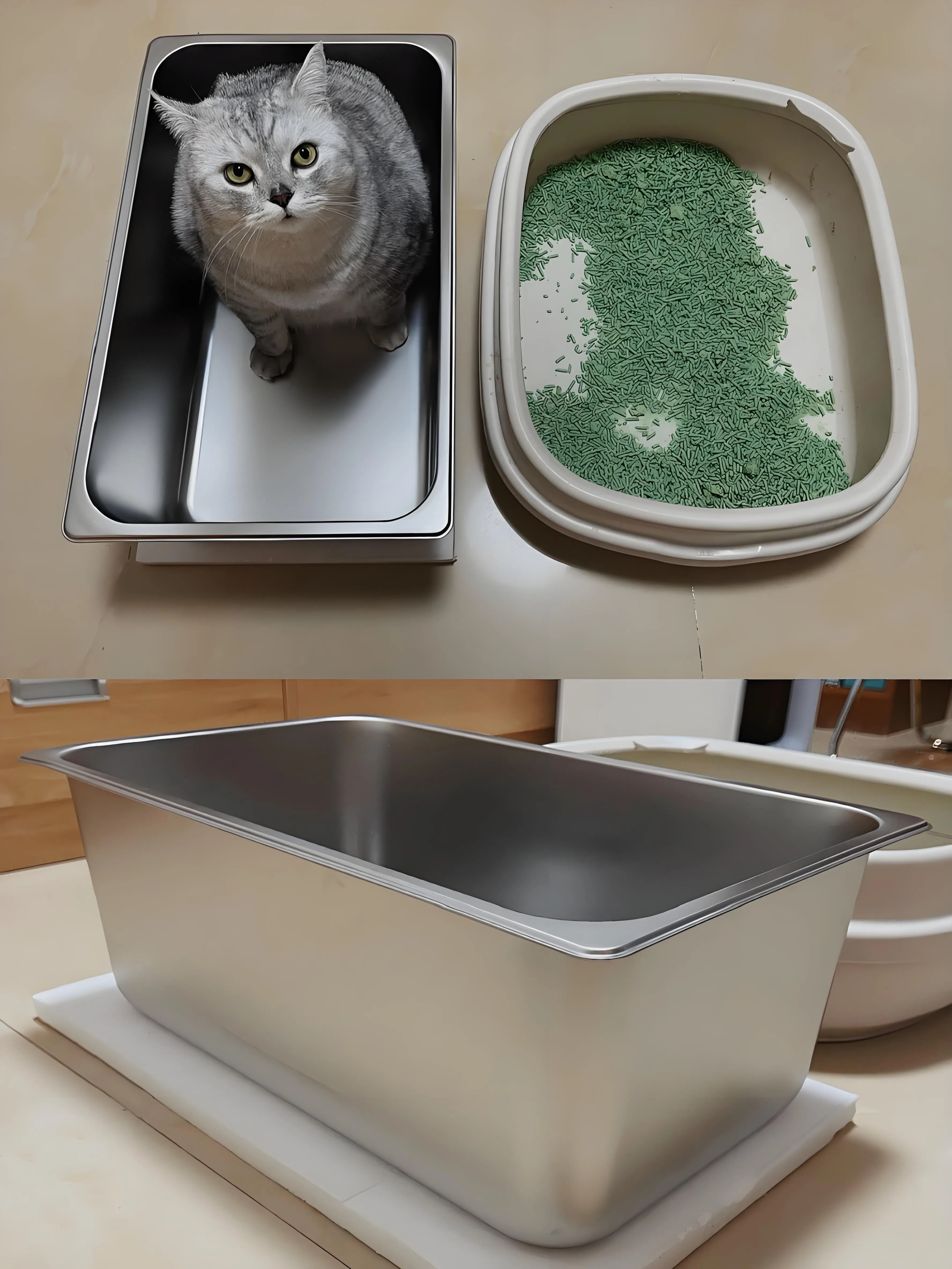 Modern Polypropylene Cat Litter Box for Effortless Cleaning