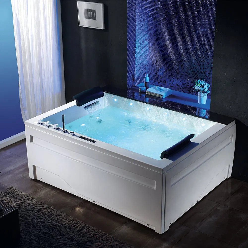 Двухместная акриловая ванна с гидромассажем и подсветкой