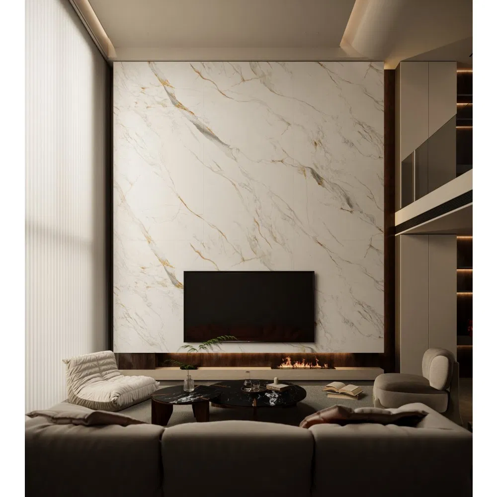 Bathroom Countertops Lightweight Infinity Vein Wood-Grain Travertino Roman Brown Big Size Sintered Stone