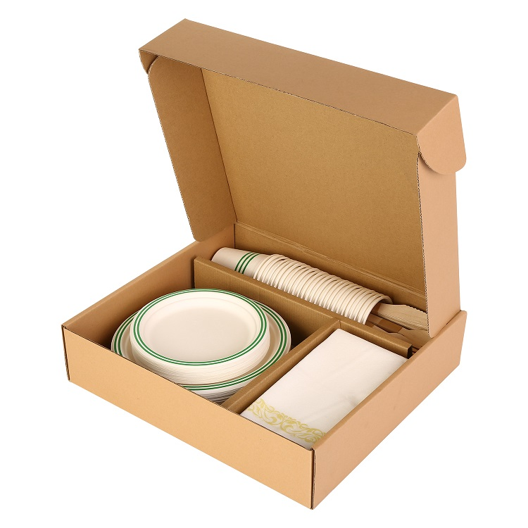 25-Guest Disposable Royal Dinner Set, Party Supplies Dressing Tableware Set