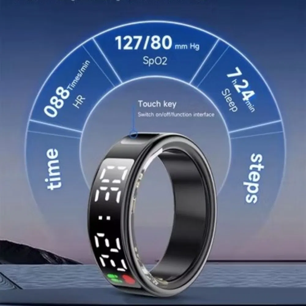 Smart Ring 2025: Sr08 - Waterproof, Bluetooth - Enabled, with Heart Rate & Blood Oxygen Monitor and Jring APP