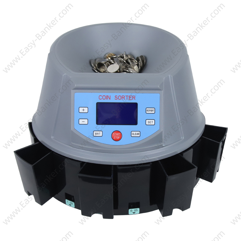 CS-5505 High-Speed Coin Counter Sorter 350 Coins/Min with LCD Display Multi-Currency Automatic Coin Sorting Machine