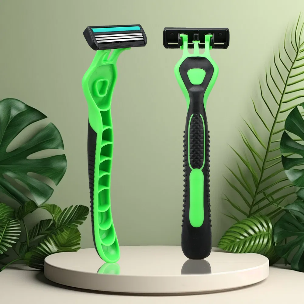 D337L Disposable Triple Blade Razor with Pivoting Head Shaving Tool for Men